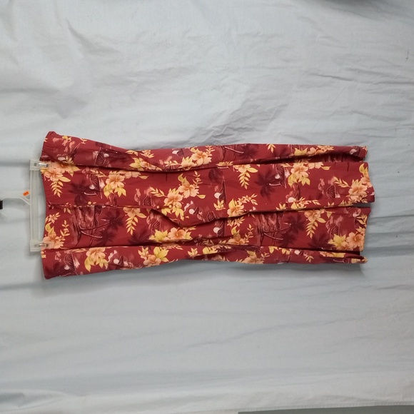 Tommy Bahama L Silk Blend Pants Floral Tropical Wide Leg Elastic Drawstring - Picture 1 of 14